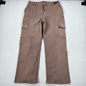 NWT Hollister Ultra High Rise Dad Jean Brown Cargo Pants Women's Size 32R‎